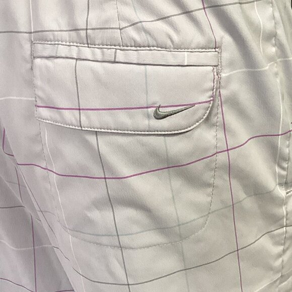 Nike Golf Dri Fit Womens Windowpane Plaid Bermuda Shorts M/10 Gray 137R - Picture 5 of 8